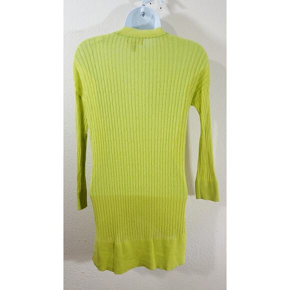 JCP Lime Green V Neck Button Up Cardigan Sweater Small Lightweight Soft - Picture 2 of 6